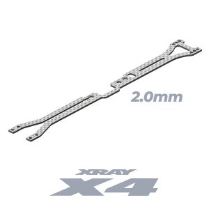 X4 PLATINE SUPERIEURE CARBONE 2.0MM - XRAY - 301070