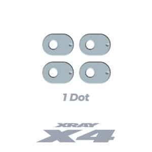 X4 INSERTS DE CHASSE AV 3° / AR 0.5° - 1 DOTS (4) - XRAY - 302310