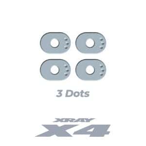 X4 INSERTS DE CHASSE AV 5° / AR 2.5° - 3 DOTS (4) - XRAY - 302312