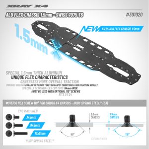 X4'24 CHASSIS ALU FLEX 1.5mm - XRAY - 301020