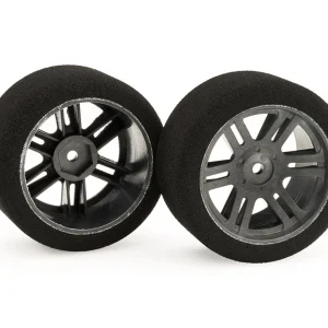 PNEUS MATRIX AVANT MOUSSE 1/10 LOLA GT (35°) JANTES CARBONES (HEXAGONE DE 12MM) (2)
