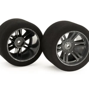 PNEUS MATRIX ARRIERE MOUSSE 1/10 LOLA GT (32°) JANTES CARBONES (HEXAGONE DE 12MM) (2) (Copie)
